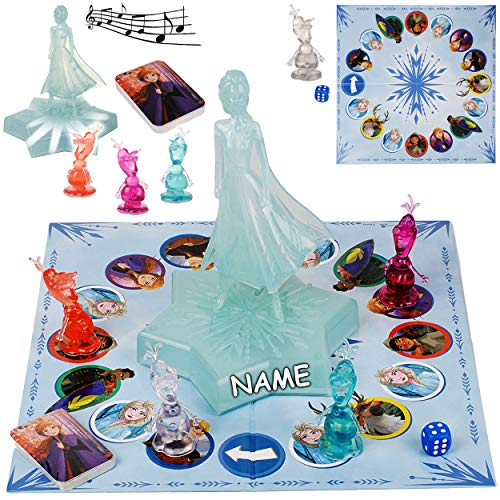 alles-meine.de GmbH elektronisches Spiel - Partyspiel - die Eiskönigin - Frozen 2 - inkl. Name - für 2-4 Spieler - ab 4 Jahre - Kinderspiel - mit LED Licht & Sound Effekt - Ges.. von alles-meine.de GmbH