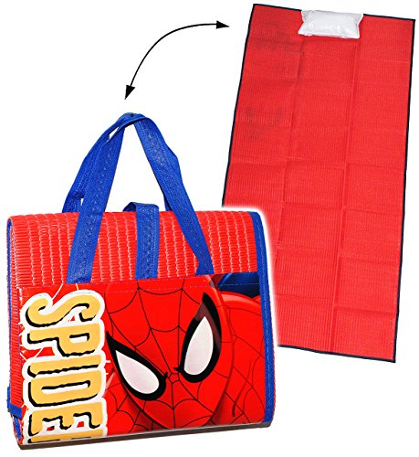 alles-meine.de GmbH gepolsterte Strandmatte/Strandunterlage - Spiderman - 75 cm * 150 cm - incl. aufblasbares Kissen - wasserfest - Faltbare Picknick Decke/als Unterlag.. von alles-meine.de GmbH