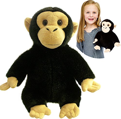 alles-meine.de GmbH große Handpuppe/Handspielpuppe - schwarzer AFFE - Schimpanse - ganzer Körper - 35 cm - Arme & Beine sind beweglich - superweich - Handpuppen Kasperlethe.. von alles-meine.de GmbH