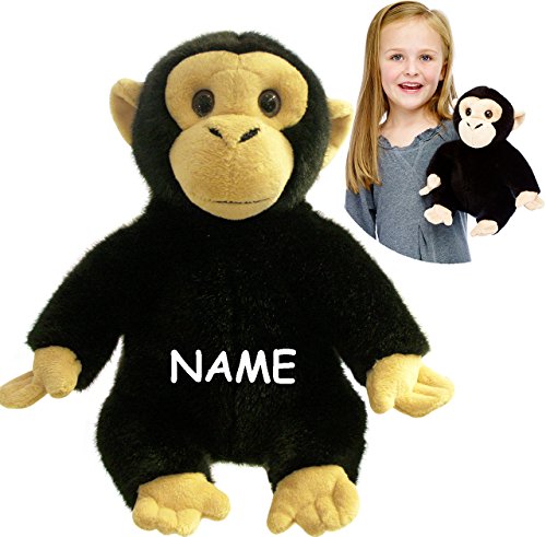 alles-meine.de GmbH große Handpuppe/Handspielpuppe - schwarzer AFFE - Schimpanse - incl. Name - ganzer Körper - 35 cm - Arme & Beine sind beweglich - superweich - Handpuppe.. von alles-meine.de GmbH