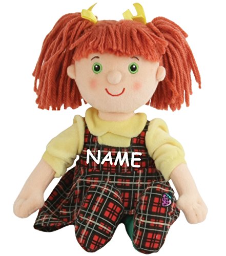 alles-meine.de GmbH große Schmusepuppe - Mädchen mit bunten Kleid - incl. Name - Stoffpuppe 31 cm - aus Plüsch Puppe - Stoff/rotes Haar - Stoffpuppen Schmusepuppen/Puppen.. von alles-meine.de GmbH