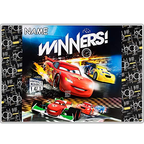 alles-meine.de GmbH große XL - Schreibtischunterlage/Unterlage - Cars - Auto - Lightning McQueen - inkl. Name - 60 cm * 40 cm - abwischbar - Tischunterlage/Knetunterlage/Ba.. von alles-meine.de GmbH