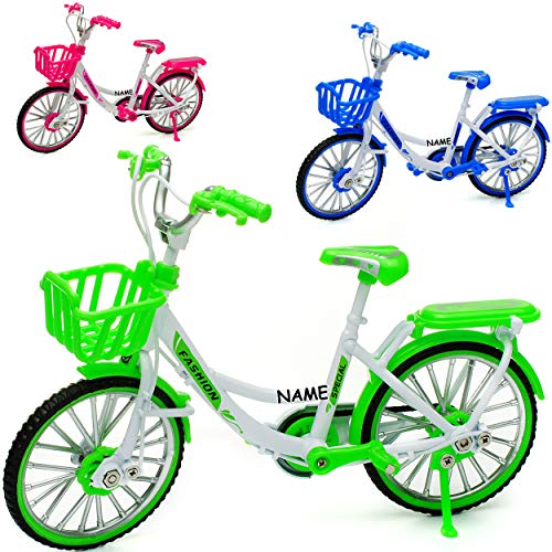 alles-meine.de GmbH großes - Fahrrad/Bike - E-Bike mit Korb - bunt - inkl. Name - 18 cm - stabiles Metall - Modell Maßstab: 1:10 - Deko & Spielen - Dekofahrrad - für Kinder & E.. von alles-meine.de GmbH