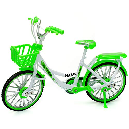 alles-meine.de GmbH großes - Fahrrad/Bike - E-Bike mit Korb - grün & weiß - inkl. Name - 18 cm - stabiles Metall - Modell Maßstab: 1:10 - Deko & Spielen - Dekofahrrad - für Kin.. von alles-meine.de GmbH