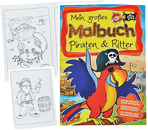 alles-meine.de GmbH großes Malbuch A4 - Piraten & Ritter - Piratenschiff/Pirat/Ritterburgen/Burg/Schatztruhe - Malvorlagen für Jungen - groß Malbücher Schatzsuche zum Aus.. von alles-meine.de GmbH