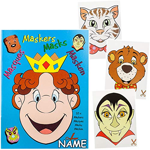 alles-meine.de GmbH großes XL - Bastelbuch - Masken selbst basteln/ausschneiden - tolle Tiere und Figuren - inkl. Name - Bastelheft - Kindergeburtstag Karneval Fasching - für K.. von alles-meine.de GmbH