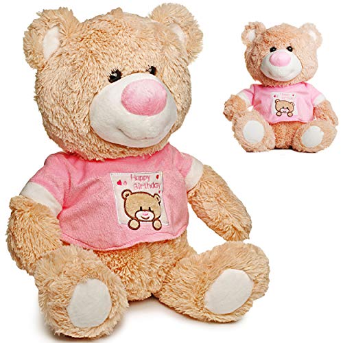 alles-meine.de GmbH großes XL - Plüschtier - Teddy Bär - zum Geburtstag - Geburtstagsbärchen für Mädchen - Happy Birthday - 43 cm - rosa/pink - superweich - Stofftier/Teddybä.. von alles-meine.de GmbH