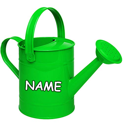 alles-meine.de GmbH kleine Gießkanne - Metall - grün/apfelgrün - 1,5 Liter - inkl. Name - für Kinder & Erwachsene - 23 cm - Blech Kindergießkanne - Henkel beweglich - Giesskann.. von alles-meine.de GmbH