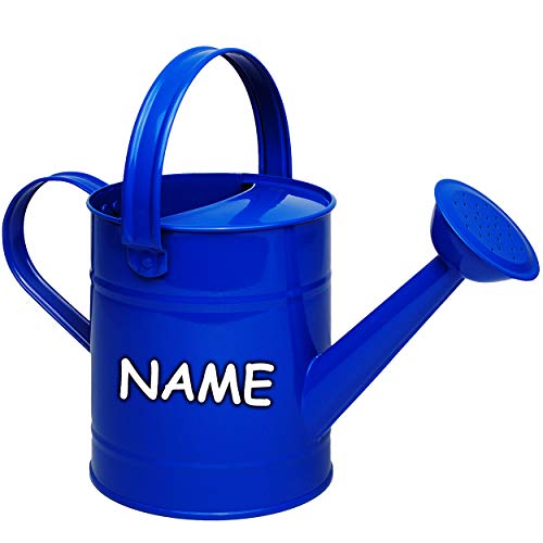 alles-meine.de GmbH kleine Gießkanne - Metall - blau - 1,5 Liter - inkl. Name - für Kinder & Erwachsene - 23 cm - Blech Kindergießkanne - Henkel beweglich - Giesskanne Gärtner / .. von alles-meine.de GmbH