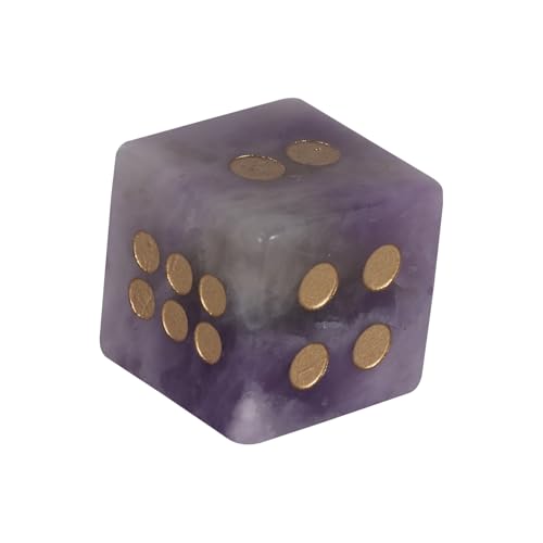 Natürlicher Kristall, mehrseitig, Rollenspiel, Tischspiel, Würfel, sechsseitig, runde Ecken, Mahjong-Zubehör, natürliches Kristall, Geschenk Natürlicher Kristall, mehrseitig, Rollenspiel, Tischspiel, Würfel, sechsseitig, runde Ecken, Mahjong-Zubehör, natürliches Kristall, Geschenk von alloneslife