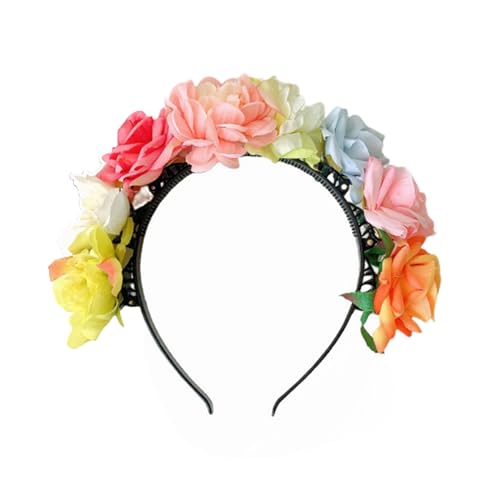 Ethnisches Braut-Stirnband, Haarkranz, Blumenkronen, Hochzeits-Blumen-Haarband für Frauen und Mädchen, Haar-Accessoire von amangul