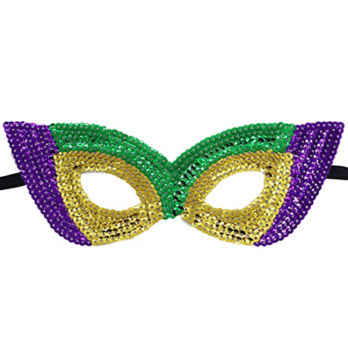 amangul Mardi GrasEyeMask Mardi GrasKopfbedeckung n Stirnband n Augenmaske n Brille MaskeradeMaske HalloweenMaske (Pailletten Gold Typ B) von amangul