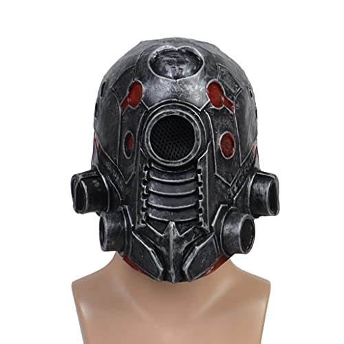 amangul Realistischer Halloween-Helm, Latex, Retro-Roboter-Kopfbedeckung, für Kopfbedeckung, Streich-Requisiten, Maskerade, Cosplay-Zubehör von amangul