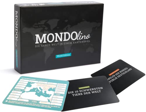 amatho Wissensspiel Mondolino World Edition – Lernspiel & Quiz für Kinder & Erwachsene, Geografie, Sport, Geschichte, Geschenkidee, 50 Karten von amatho