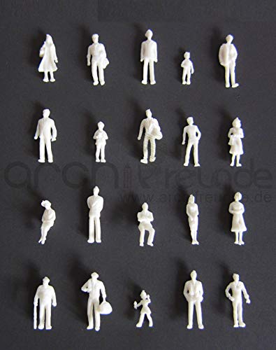 100x Modell Figuren-Menschen Weiß Unbemalt 1:100 für Modellbau Spur TT 100x Modell Figuren-Menschen Weiß Unbemalt 1:100 für Modellbau Spur TT von Archifreunde