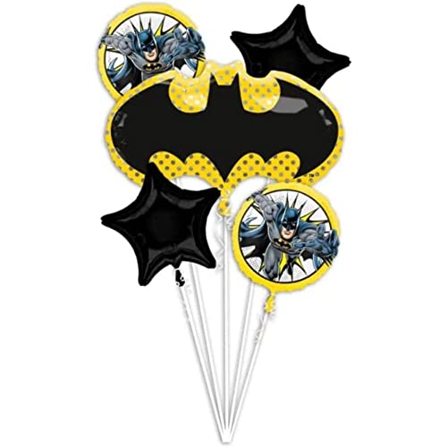 (Fix 1/1) BQT: Batman Birthday Party 5 piece Foil Balloon Bouquet P75 von amscan