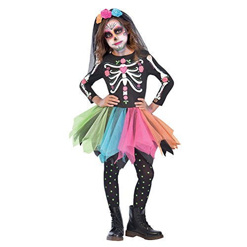 (PKT) (9903421) Child Girls Mexican Sugar Skull Costume (10-12yr) von amscan