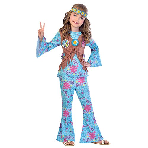 (PKT) (9903532) Child Girls Flower Power Hippie Costume (10-12yr) von amscan