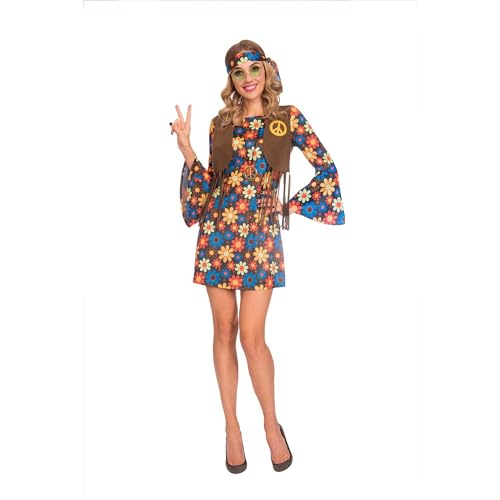 (PKT) (9905122) Adult Ladies 60's Groovy Hippy Woman Costume Dress (Small) von amscan