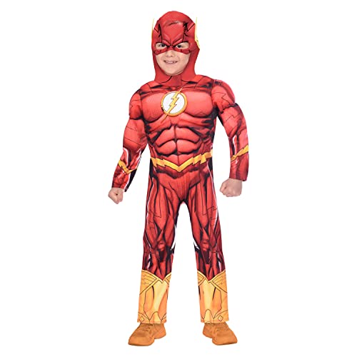 (PKT) (9906078) Classic Child Kids Warner Bros The Flash Fancy Dress Costume (3-4 Years) von amscan