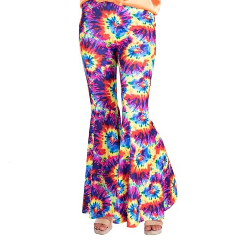 (PKT) (9907385) Adult Ladies Rainbow Tie Dye Flares (UK 10-12) von amscan