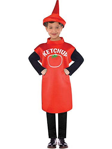 amscan 9908180 Ketchup-Kostüm für Kinder (6–8, Unisex, Mehrfarbig, 6-8 Jahre von amscan