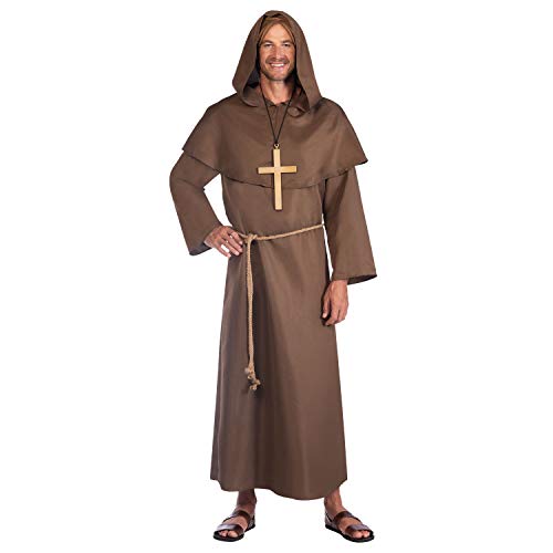 (PKT) (9908816) Adult Mens Monk Cloak Brown Costume (Standard) von amscan