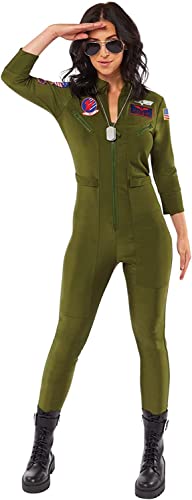 (PKT) (9913307) Adult Ladies Top Gun Jumpsuit Costume (UK 6-8) von amscan