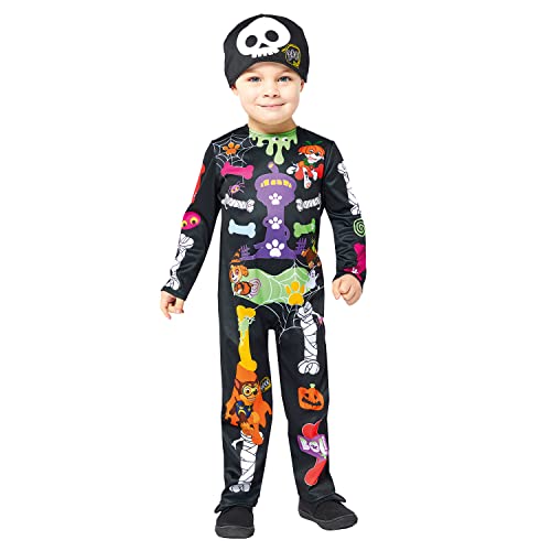 amscan - Kinderkostüm Skelett Paw Patrol, Jumpsuit mit Mütze, für Halloween, Karneval und Fasching von amscan