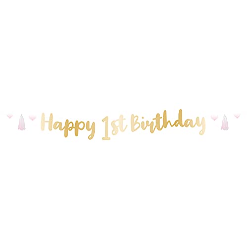 1st Birthday Pink Lettr Banner von amscan