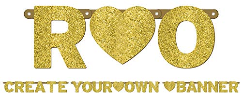 Amscan 120241 - Partykette Wedding Decorations Glitzer, Gold, Papier, personalisierbar, 11,4 cm, Girlande von amscan