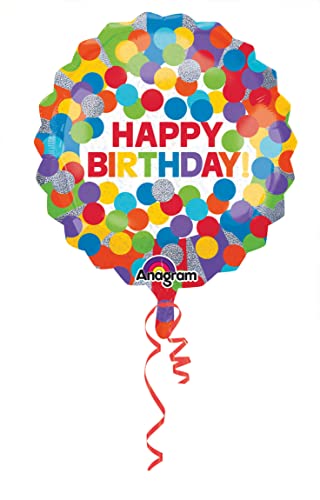 Amscan 3093201 - Jumbo Folienballon Happy Birthday, 71 cm x 71 cm, Luftballon, Geburtstag von Anagram