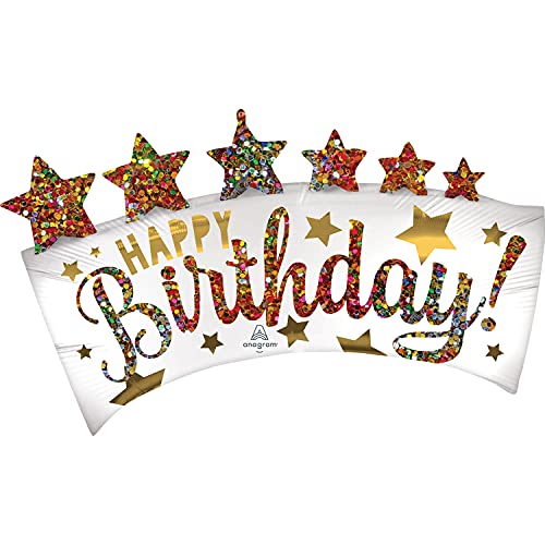 Birthday Banner Satin Supershape Foil Balloon von amscan