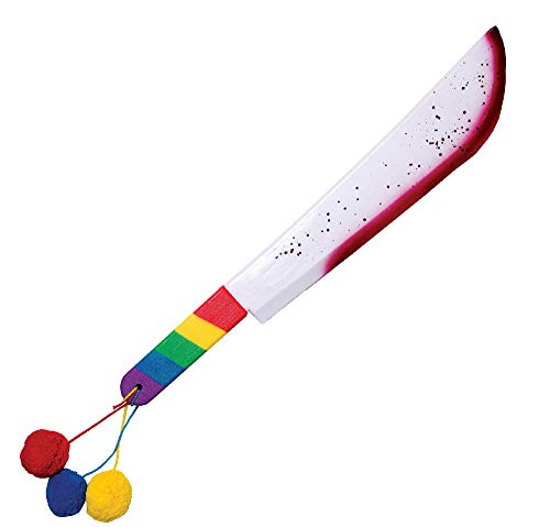 Amscan 841637-55 - Machete Horrorclown, Länge ca. 61 cm, mehrfarbig, aus Kunststoff, blutverschmiertes Accessoire für Halloween und Karneval, Waffe, Messer, Attrappe von amscan