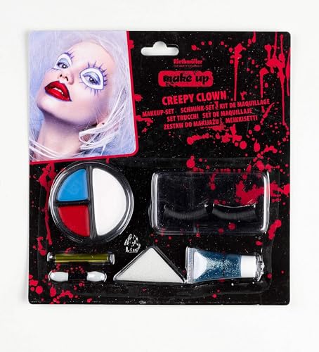 Amscan 9901249 - Make-Up Set Creepy Clown, 8-teilig, Puppe, Schminkset, Schminkfarben, Schminke, Karneval, Halloween von amscan