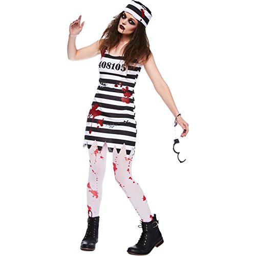 (PKT) (9902668) Adult Ladies Zombie Convict Costume (Large) - Sgl amscan von amscan