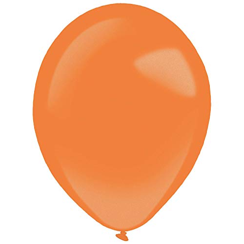 Amscan 9905396 - Latexballons Metallic Tangerine, 50 Stück, Durchmesser circa27,5 cm, Luftballons von amscan