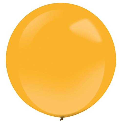 Amscan 9905485 - 4 Latexballons Crystal, circa 61 cm, Orange, Geburtstag, Heliumballon von amscan