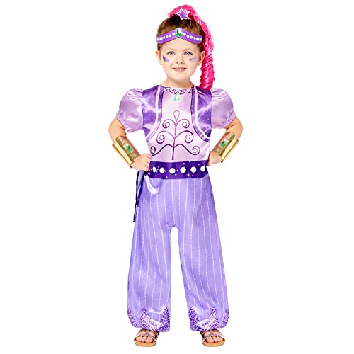 Amscan - Kinderkostüm Shimmer and Shine, Jumpsuit, Stirnband, Armbänder, Haarteil, Serie, Motto-Party, Karneval von amscan