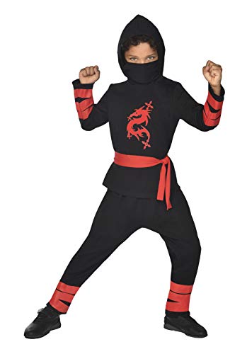 Amscan 9910931 Schwarz Ninja Krieger Kostüm für Kinder 4-6 Jahre von amscan