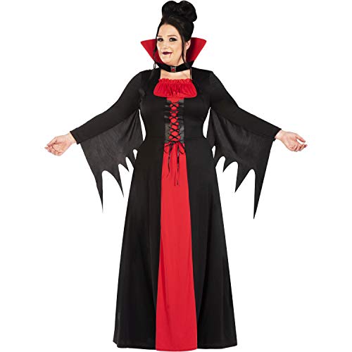 Amscan 9914692 Klassisches Vampir Halloween Kostüm für Erwachsene Damen Kleidergröße 58-60 von amscan