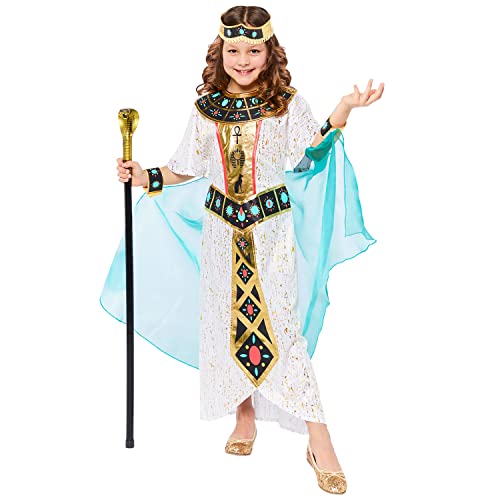 amscan 9916060 Mädchen Curriculum Queen Cleopatra Deluxe Historisches Kostüm, Weiß, 4-6 Jahre von amscan