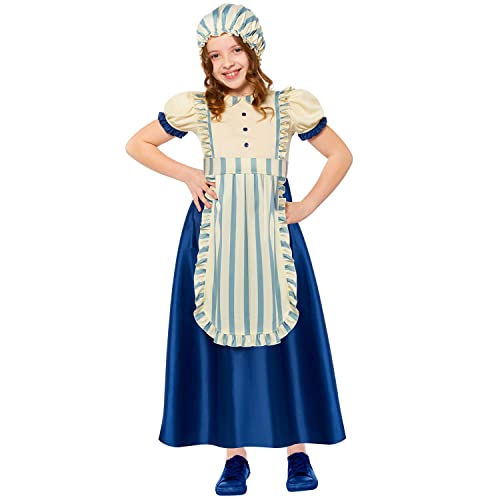 amscan 9916068 Kinder Curriculum Stripe Victorian Girl Deluxe Historisches Kostüm, Blau, 4-6 Jahre von amscan