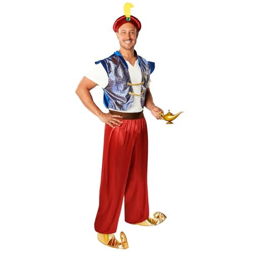 amscan 9916790 - Erwachsenenkostüm Welttag Aladdin Herren Kostüm mit Kopfbedeckung Größe: XL von amscan