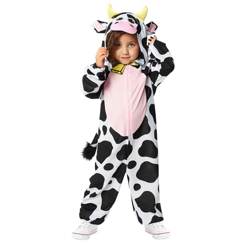 Amscan 9916831 - Unisex World Book Day Cow Hooded Jumpsuit Kids Fancy Dress Costume Age: 8-10yrs von amscan