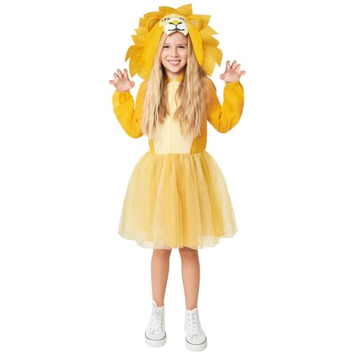 Amscan 9916871 - Girls World Book Day Lion Hooded Dress Kids Fancy Hooded Dress Costume Age: 8-10yrs von amscan