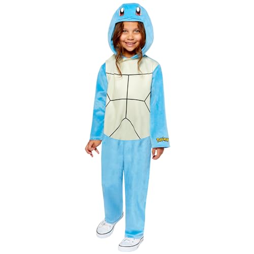 Amscan 9918501 – Offiziell lizenzierter Unisex-Overall „Pokémon Eichhörnchen“ mit Kapuze, Kostüm für Kinder, Alter: 3–4 Jahre von amscan