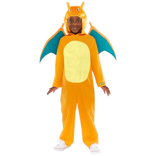 Amscan 9918507 Unisex Officially Licensed Pokémon Charizard Hooded Jumpsuit Kids Fancy Dress Costume Age: 4-6 Years von amscan