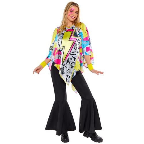 Amscan 9918541 - Unisex 1980's Retro Poncho Adults Festival Fancy Dress Costume - One Size von amscan