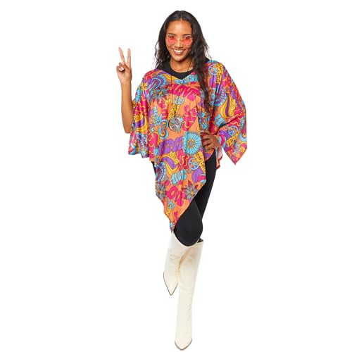 Amscan 9918665 - Unisex 1960's Hippy Poncho Adults Festival Fancy Dress Costume - One Size von amscan